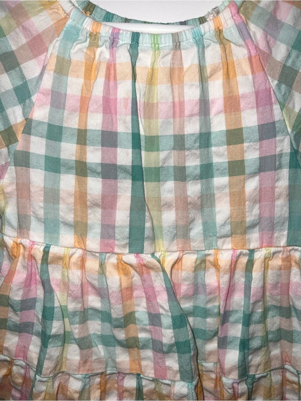 wonder nation Pastel Plaid Dress - Mint, Pink, Yellow, Cream